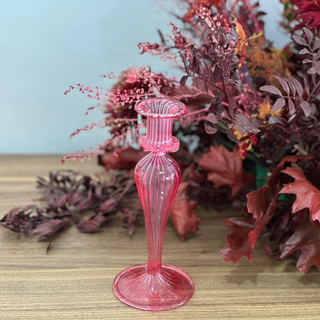 Flora dark pink candle holder