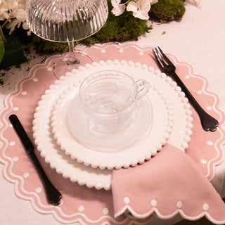 PINK EMBROIDERED PLACEMATS & NAPKINS